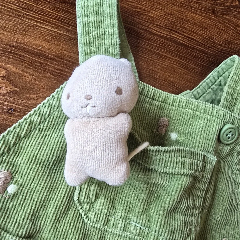 Vintage Gymboree Does Your Garden Grow Baby Corduroy Overalls & Striped Set 0-3M